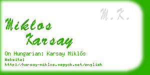 miklos karsay business card